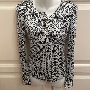 Tory Burch Hadley printed Henley top sz xs